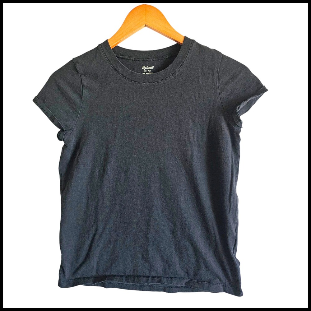 Madewell‎ Everyday Tee Basic Short Sleeve Cotton T-Shirt Black XS